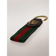 GUCCI Schlüsselanhänger Keychain Taschenanhänger Braun Leder Sherry Line GG L...