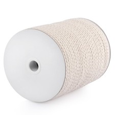 Beige Braided Macrame Cord Unbleached Natural Cotton Rope 6mm x 96 Yard