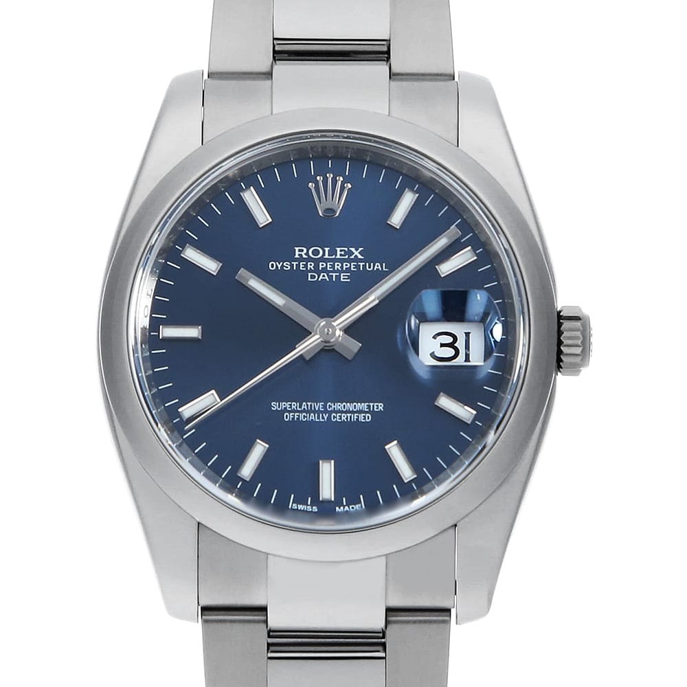 Random bar ROLEX second hand mens Date Perpetual blue 115200 Oyster Number - vintagewatches.pk