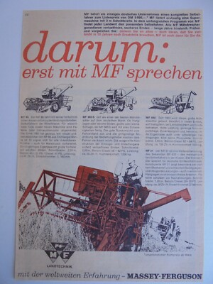 Massey-Ferguson Selbstfahrer MF 86 MF 685 S 892 -Anzeige Württ.Wochenblatt  1963