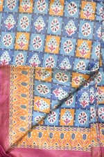 FNC Vintage Pochampally Hand Woven Floral Sarees Art Silk Blouse Sari Fabric 5YD