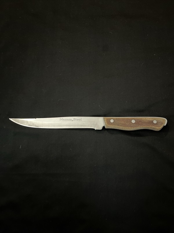Vintage MAXAM Steel 7-1/2” Carving Knife Wood Handle Japan