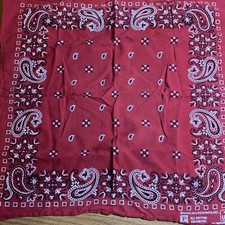 Vintage All Cotton Fast Color RN 13960 Red Handkerchief Bandana 20  x20  USA Made