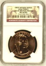 2010 Jane Pierce First Spouse Series Bronze Medal NGC MS68RD