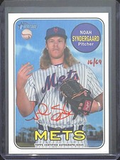 2018 Topps Heritage Red Real One Autograph #ROA-NSY Noah Syndergaard No 60 of 69