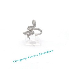 Sterling Silver Snake Ring With CZ Size 6.5 
