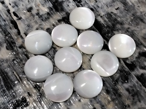 Natural Trochus Shell Cabachon, Flat Back, Slight Rounded Top, 10x3mm, 10 pieces - Picture 3 of 3