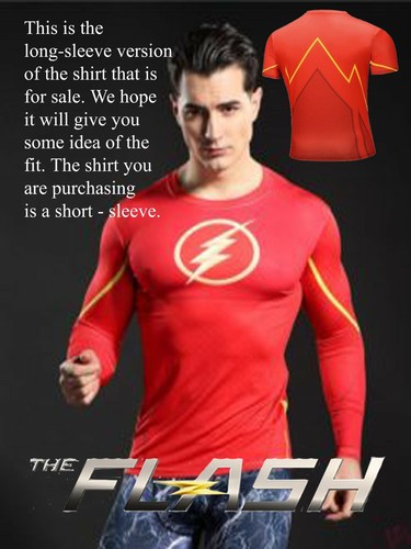 NEU!! THE FLASH CW KURZARM KOMPRESSIONSSHIRT GR. (US L-2XL) (INT 2XL-6XL) - Bild 8 von 9