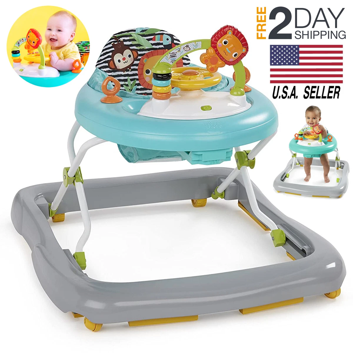 Animal Baby Walker For Boys Girls 6 Months And Up With Wheels Lights Sounds  Toys