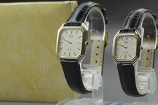 [MINT] Seiko Dolce 9520-5120 7320-5370 Gold Tank  Men's Womens pair watch