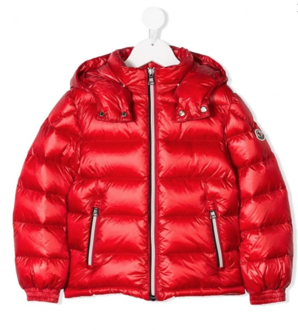 MONCLER JUNIOR GIUBBOTTO GASTONET Red Hooded Puffer Jacket - 12 Years | eBay