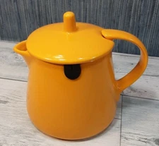 Forlife Single Serve Yellow Stoneware Teapot With Lid Tea Bag Holder Hanger