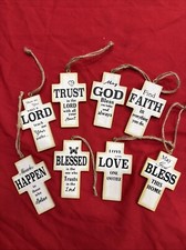 Cross Wooden Ornaments Set Of 8