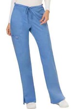 Cherokee Workwear Revolution Womens Ciel Blue Scrub pants XS Stretch Flare NWT