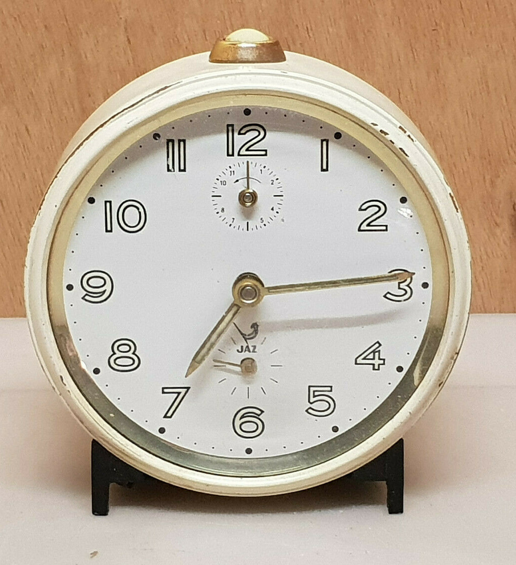 JAZ Beige Mechanical Clock Made In France Vintage Working | eBay JAZ Beige Mechanical Clock Made In France Vintage Working | eBay