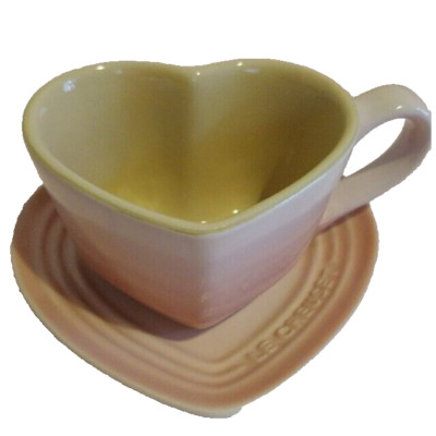 Le Creuset Herz Becher Tasse Rosa Küchenutensilien Ohne Karton Near Mint