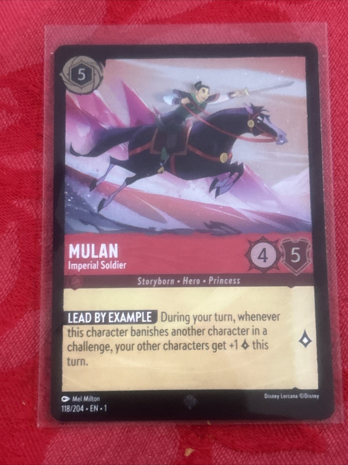 FOIL Disney Lorcana - Mulan - Imperial Soldier - Super Rare - NM - 118/204 FOIL