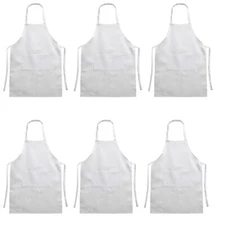 6 Pack Chef Apron Kitchen Cooking Apron with Two Pockets Baker Costume Aprons...