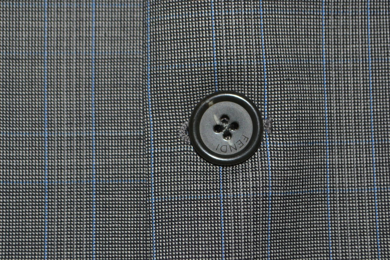 Fendi Men's Gray Plaid 100s Super Wool 3 Front Button Sports Coat Sz 38R thumbnail 7