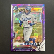 2021 Bowman Chrome Draft Sapphire Luis Rodriguez Prospect Purple Refractor /10