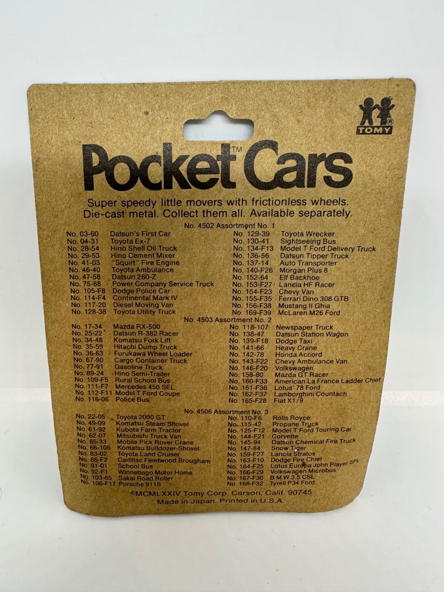 Vintage TOMY Pocket Cars #188-F38 Mustang 11 Ghia White New Sealed