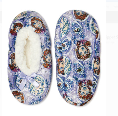 Disney Frozen II Fuzzy Babba Slipper Socks Girls Size S/M Shoe Size 8 ...