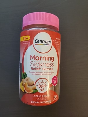 Centrum Morning Sickness Relief Vitamin Gummies B6 Citrus Ginger 60 Ct EXP 08/24
