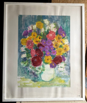 ::WATERCOLOUR ARIBERT FROG *1932 -2023 STILL LIFE FLOWERS BLOSSOMS VASE SIGNED