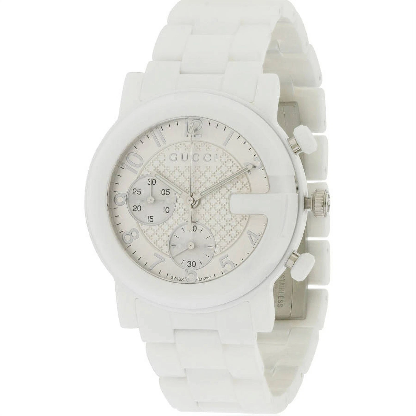 Montre homme Gucci série G Chrono 101 quartz 43 mm YA101353 blanche 2