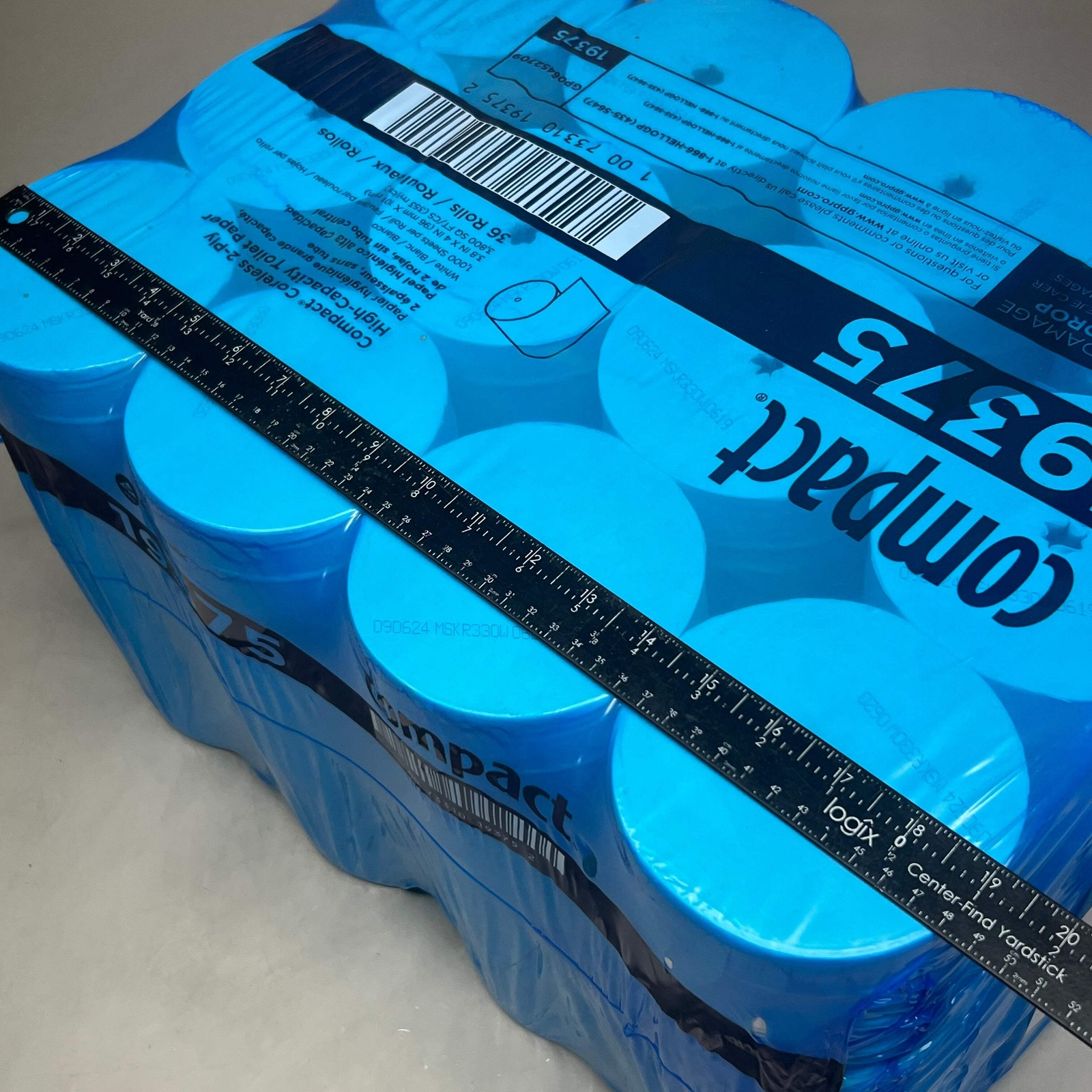 COMPACT 2-Ply Toilet Tissue Paper 1000 Sheets, 36 Rolls per Case, 4x3.8 White