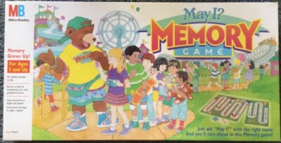 Rare & Vintage ''May I? Memory Game'' by Milton Bradley - 1990 Ed. - 100% Complete