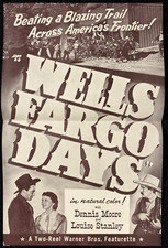 WELLS FARGO DAYS Orig Movie Press Sheet 1944 Dennis Moore Western Short