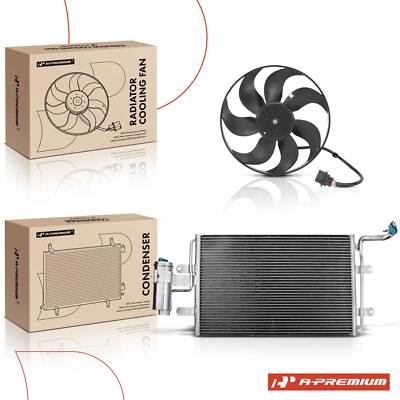 A-Premium A/C Condenser & Cooing Fan Assembly for Audi TT 2000 TT Quattro 2005