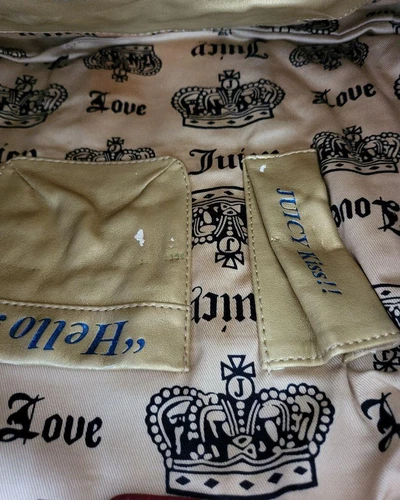 Juicy Couture Vintage Y2K Schultertasche Tasche Velour Schultertasche Navy Ge... - Bild 5 von 10