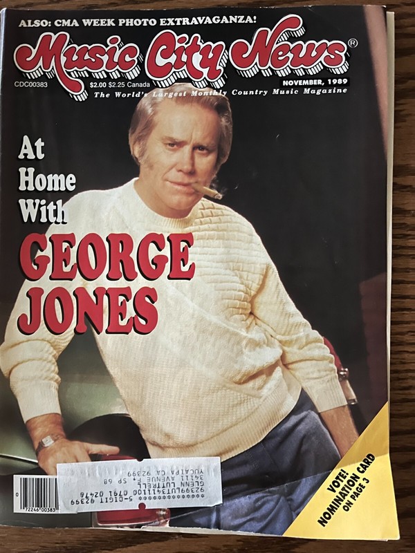 Music City News November 1989 with George Jones