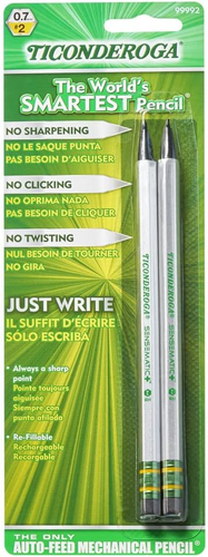 Ticonderoga Sensematic Mechanical Pencil, 0.7Mm Lead, Silver, 2 Count - Picture 8 of 12