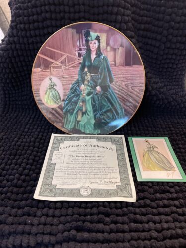 Gone With The Wind Collectors Plate The Green Drapery Dress 1993 W/ COA - Picture 1 of 8