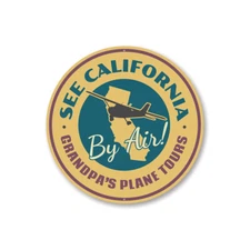 California Plane Tours by Air Sign, Hangar Sign, Aviation Aluminum Sign