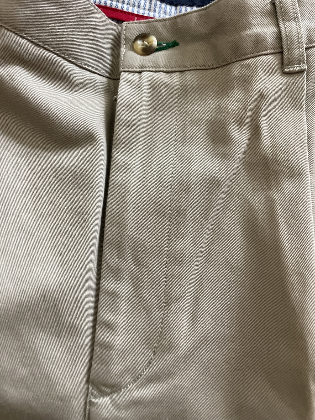Tommy Hilfiger Mens Classic Chino Pant Beige, Pleated Relaxed Fit 36W x