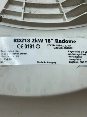 RADAR RAYMARINE RD218 2kW 18" Radome Occasion - Photo 1/2