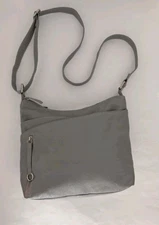 Great American Leather Works Gray 100% Leather Shoulder Bag Crossbody Bag EUC