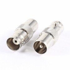 2 Pcs BNC Female Jack to RF CATV TV Male RF Connector Coupler Adapter