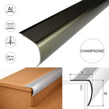Aluminium Stair Nosing Bullnose Edge Trim Step Edging Heavy Duty Anti Slip H28