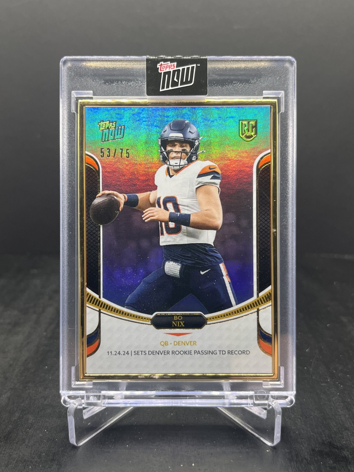 Bo Nix Topps Now Rookie Campaign #19 Blue