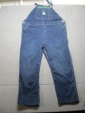 Liberty Bib Overalls Men 48x30 Blue Denim Stretch Relaxed Fit Carpenter Workwear