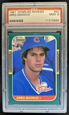 1987 Donruss The Rookies Greg Maddux Rookie RC #52 Cubs PSA 9