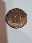 1962 Benjamin Franklin Silver Half Dollar beautiful Unc Coin Natural Toning