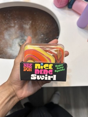 Nee Doh Nice Berg Swirl Squeeze Ball Super Solid Squish Multicolor 2in 26013NAB