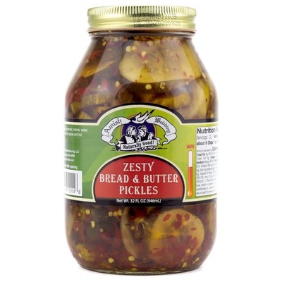 Zesty Bread & Butter Pickles, 32 Ounce Jar