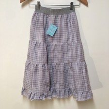 Skirt Girls 6/7 Maxi Purple Gingham Ruffle Tiered 100 Cotton Mom and Pop's Kids